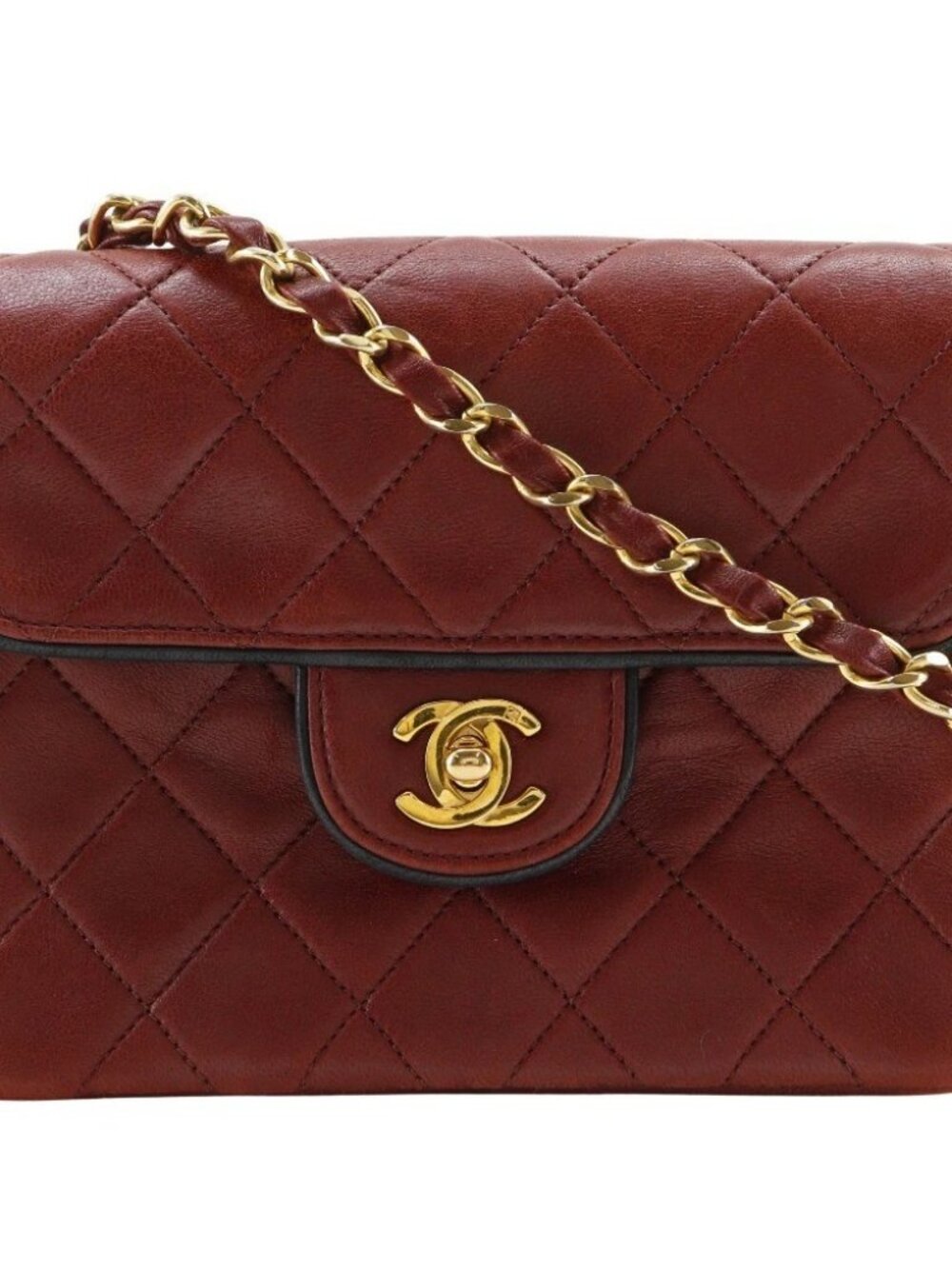 CHANEL Mini Matelasse Shoulder Bag A35200 ChainShoulder vintage Red